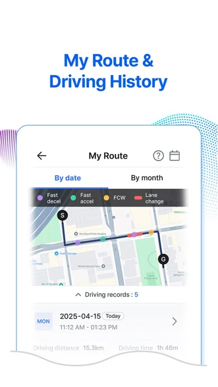 Monthly driving reports