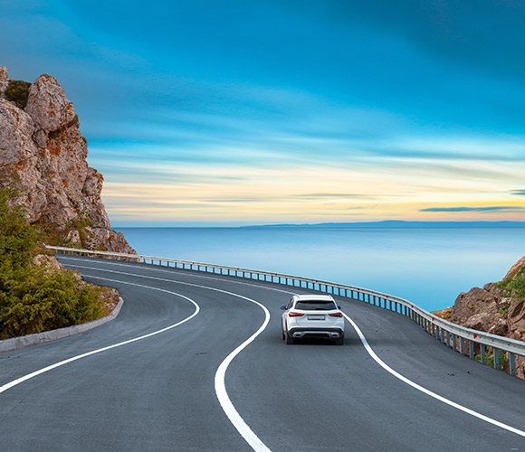 Vehicle driving on the road